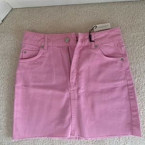 NWT Topshop high waisted mini jean skirt in pink